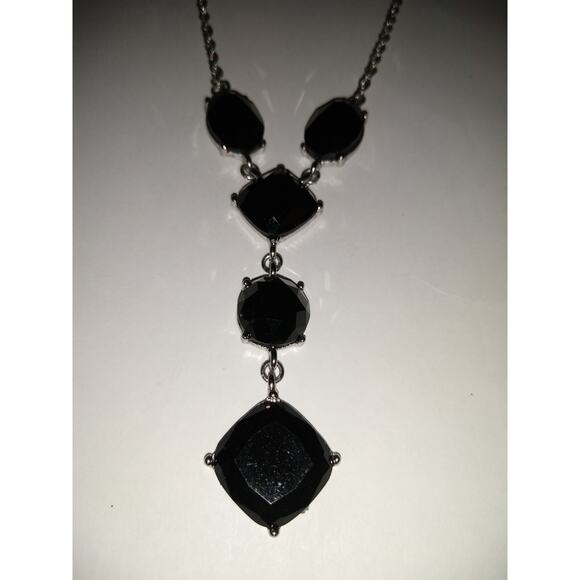 Vintage Black Necklaces Lot of 2 One 1928 The Other Beaded Unbranded Goth - Picture 2 of 6